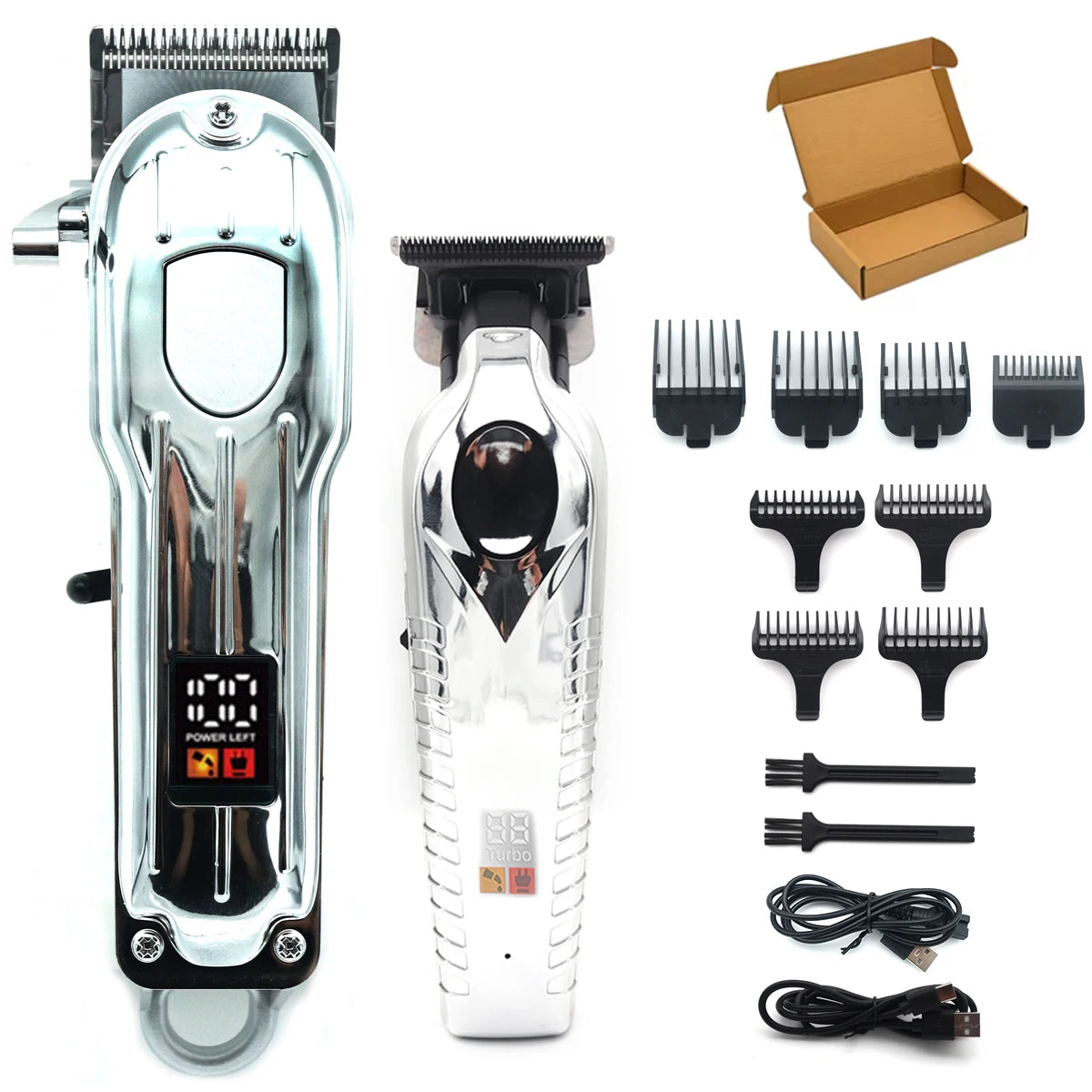 Zero Gapped Hair Trimmer – DLC T-Blade, LED Display, Low Noise, Cordless
