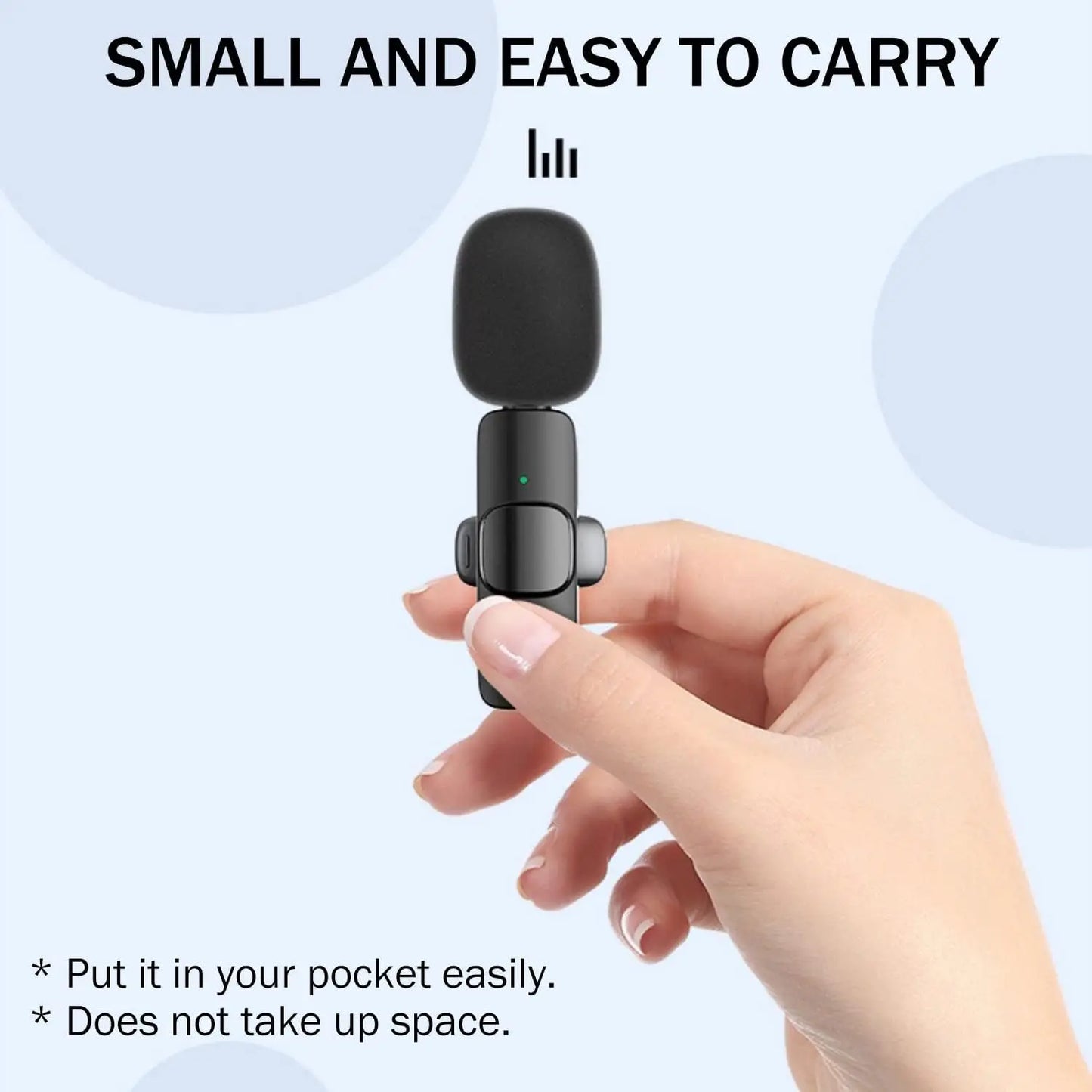 Wireless Lavalier Microphone – Mini Mic for iPhone, Android & Laptop, Live Streaming, Gaming & Recording