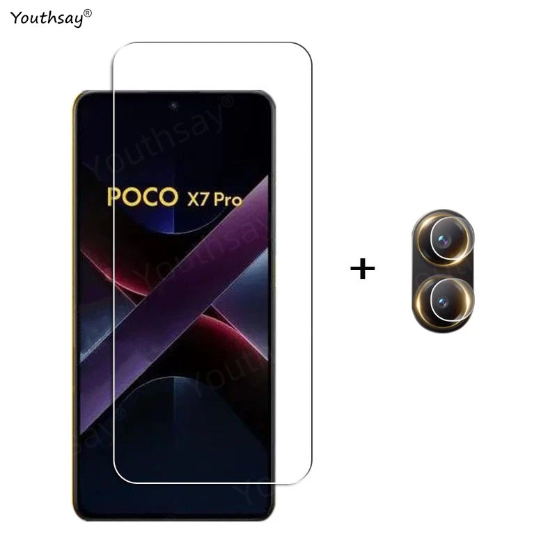 Full Gule Glass For Poco X7 Pro Tempered Glass Poco X7 Pro Screen Protector HD Protective Phone Camera Lens Film Poco X7 Pro