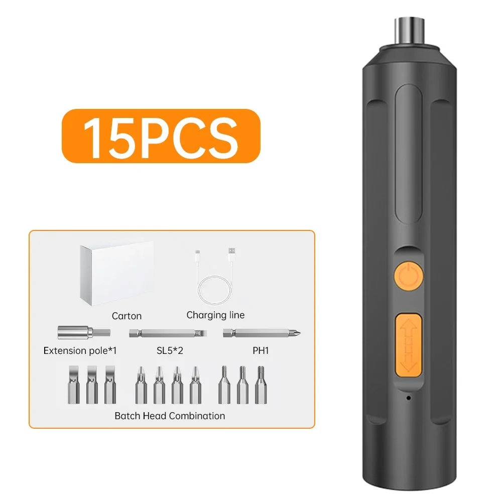 USB Rechargeable Cordless Electric Screwdriver – Wireless Impact Drill Power Tool