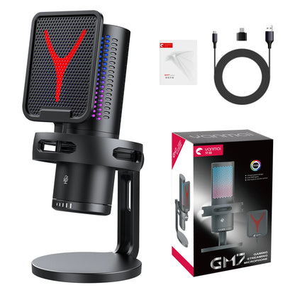 RGB Gaming Condenser Microphone – USB Studio Mic for Streaming, Podcast & PC