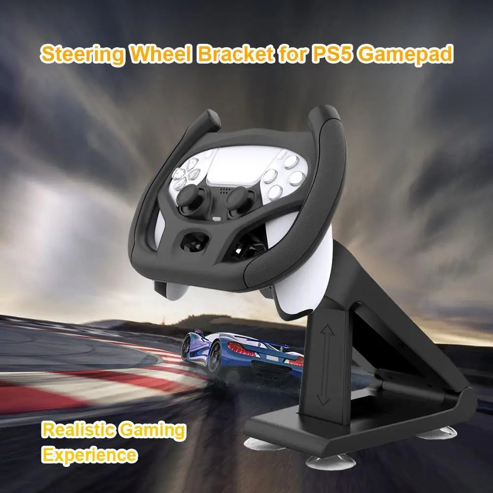 PS5 Multi-Axis Gaming Steering Wheel with Bracket – Racing Game Handle Holder