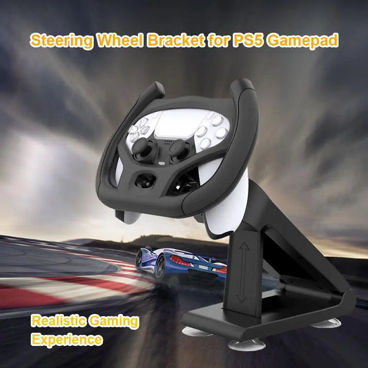 PS5 Multi-Axis Gaming Steering Wheel with Bracket – Racing Game Handle Holder