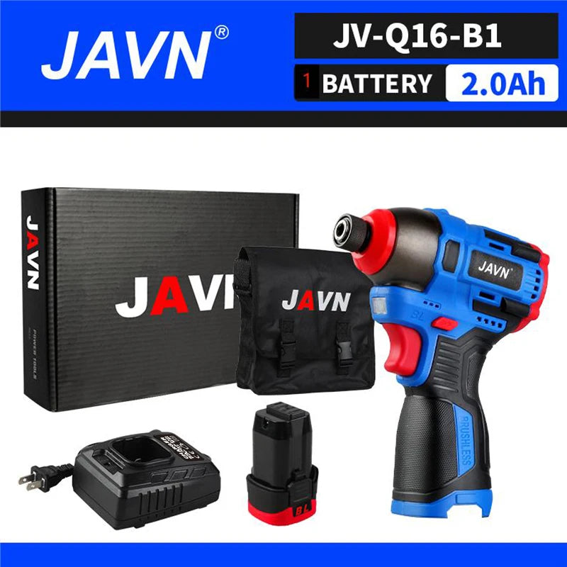 JAVN 16V Electric Drill Screwdriver 160N.m impact Driver cordless drill Household Multifunction Hit Power Tools