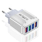 4 Ports Quick Charge 3.0 Wall Fast Charger Micro USB Fast Data Sync x Cable for Samsung Xiaomi Huawei Mobile Phone