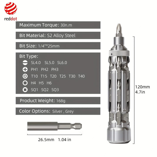 VMAN Precision Multi-function Screwdriver Set Magnetic Phillips Torx Drill Bit with Power Settings for Outdoor Home Daily Repair