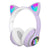 P47M Wireless Headphone Flash Light Cute Cat Bluetooth with Mic Control LED Stereo Music Helmet Phone Bluetooth