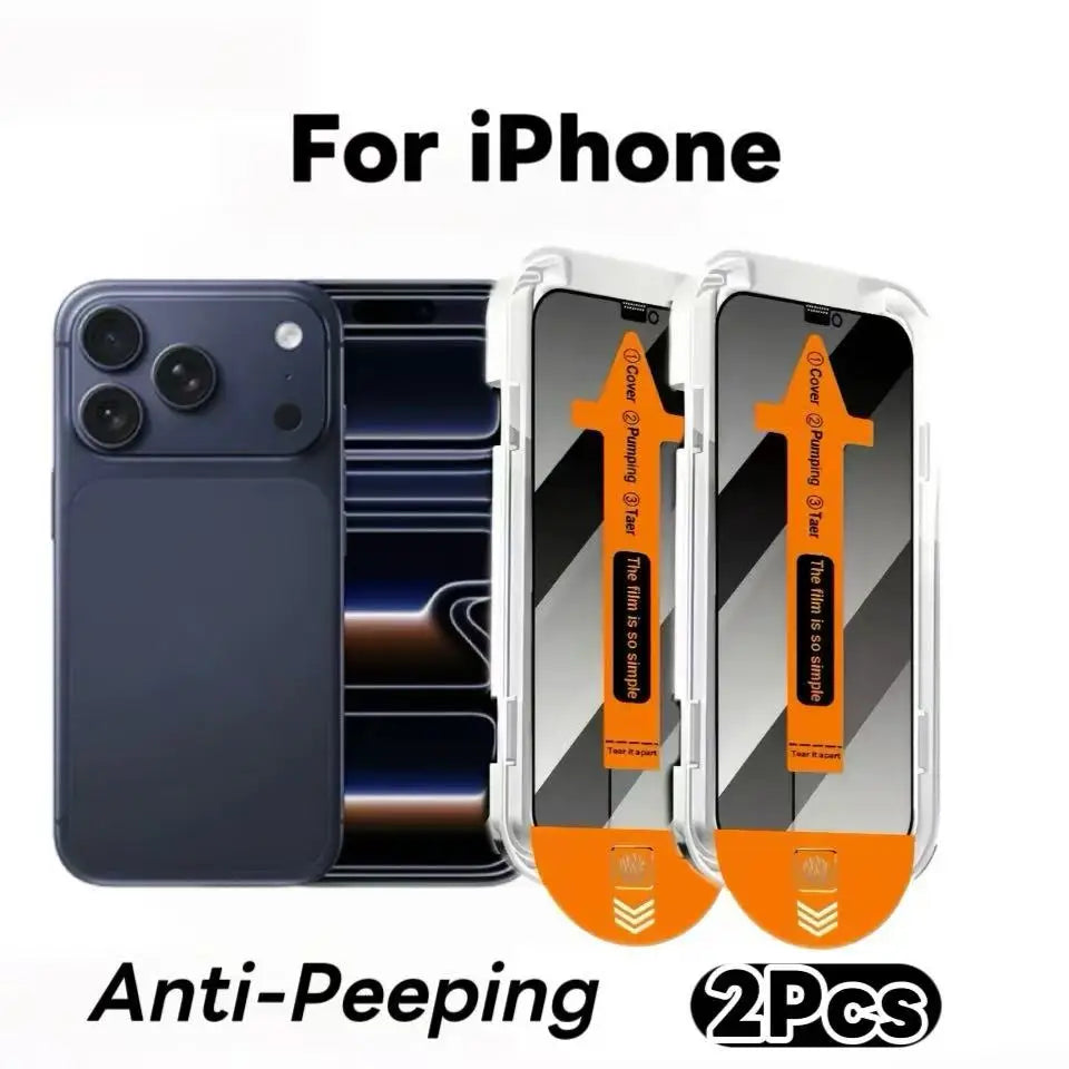 2Pcs Applicable to Apple 17 16 15 14 13 12 mini12 13 series anti-peeping tempered glass mobile phone screen protector