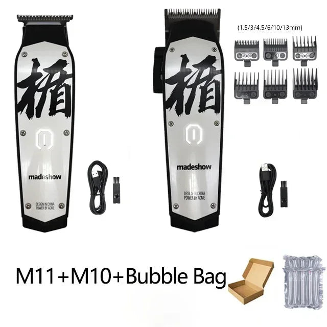 Madeshow M10/M11 Professional Hair Clipper – Titanium Ceramic Blade, 7000RPM Salon Trimmer
