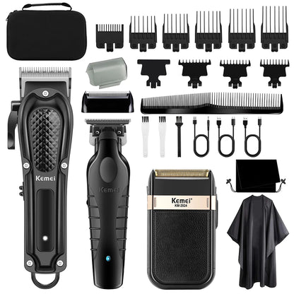Kemei 1071/2299 2024 Professional Hair Clipper – Cordless Trimmer & Foil Shaver