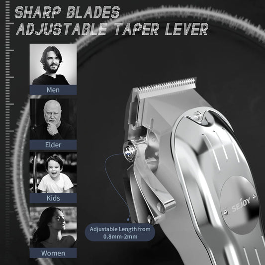 Sejoy Professional Hair Clipper Combo Kit – Rechargeable Cordless Hair Trimmer for Men