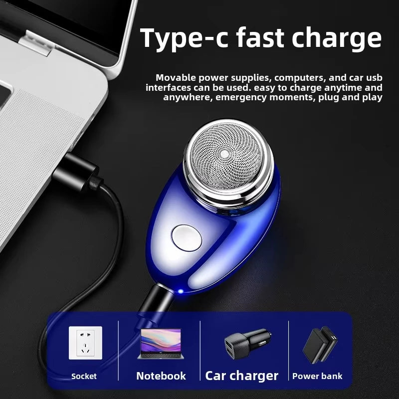 061 Men’s USB Mini Electric Shaver – Wet & Dry Rechargeable Travel Razor