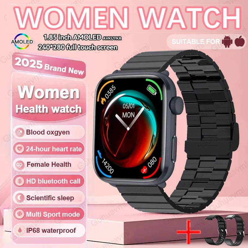2025 New For Xiaomi Women AI Smart  watchDiagnosis Smart Watch HRV+PPG Blood Pressure Blood oxygen Health monitor IP68 NFC