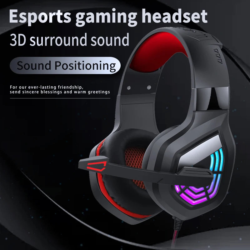 G7 LED Light Gaming Headset USB Stereo Surround Wired Noise Cancelling Microphone