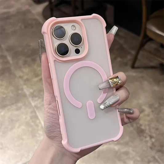 Matte Translucent for Magsafe Phone Case for iPhone 17 16 15 14 13 12 11 Pro Max Magnetic Wireless Charging Shockproof