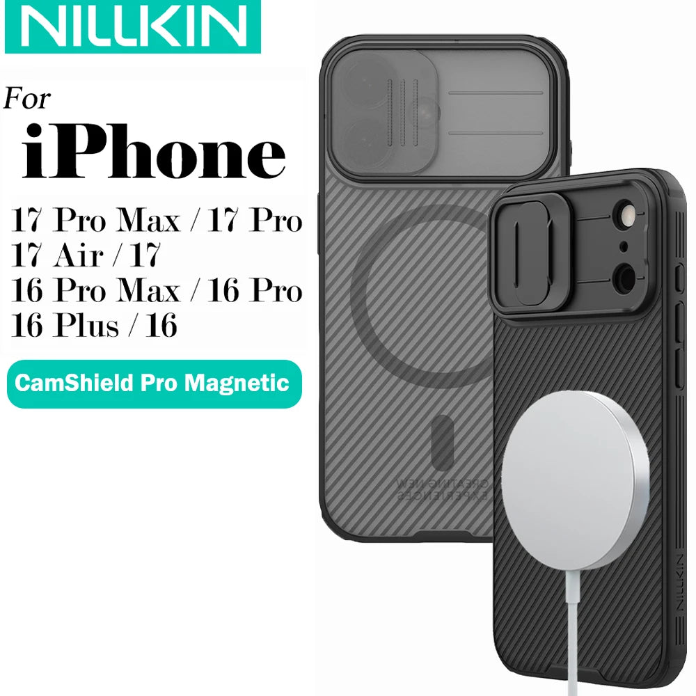 Nillkin For iPhone 17 Pro Max 17 Air 16 Pro Max 16Pro Magnetic CamShield Pro Case Slide Cover Lens PC+TPU Protection Phone