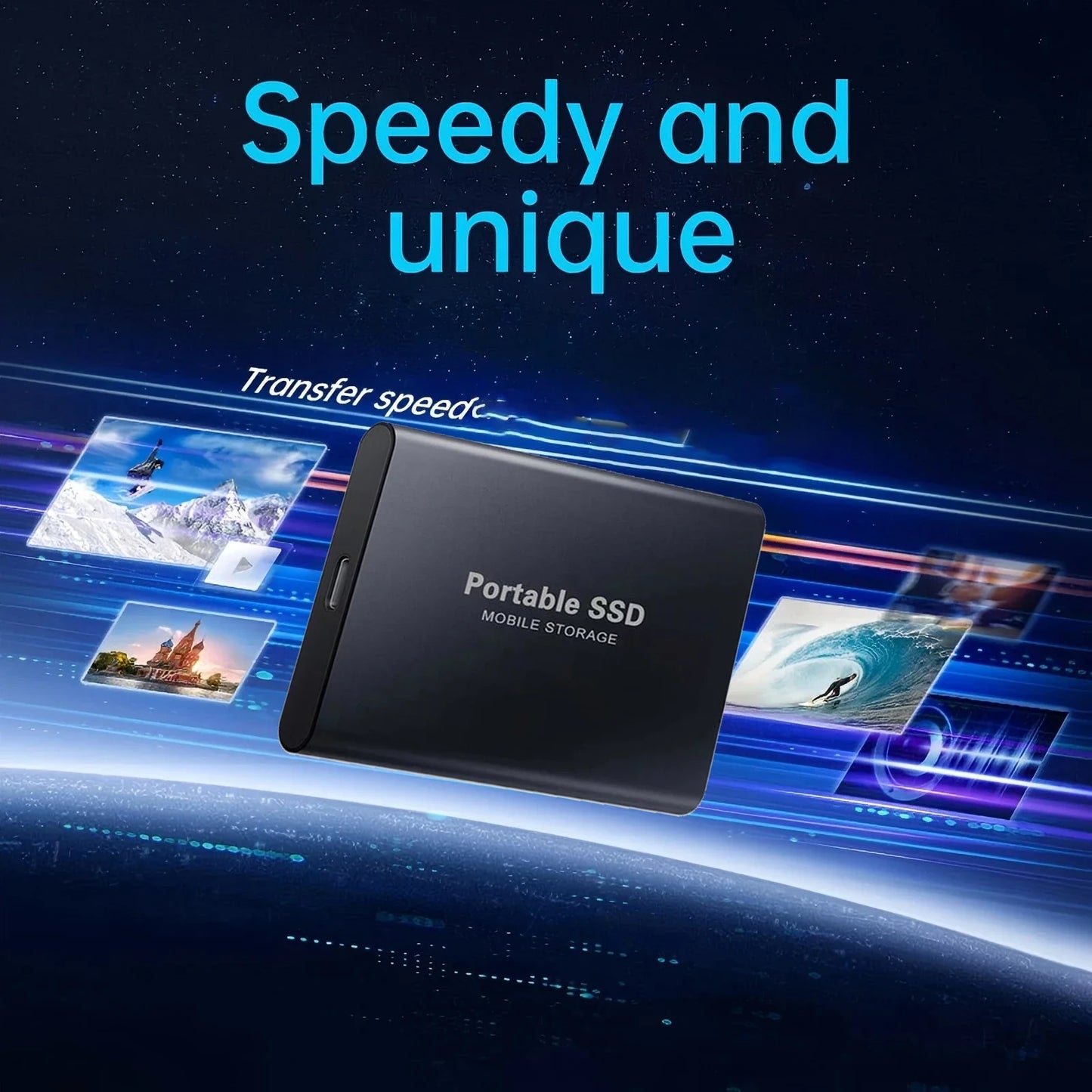 Portable SSD External Hard Drive – 1TB/2TB High-Speed USB 3.1 for PC, Mac & Laptops