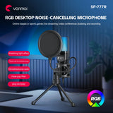 RGB Gaming Condenser Microphone – Desktop USB Mic for PC, Streaming & Recording