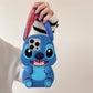 For iPhone 16 promax 15 14 Pro Max 13 12 11 Cases So Cute 3D Cartoon Stitch Phone Case Soft Silicone Fur Plush Ear Strap