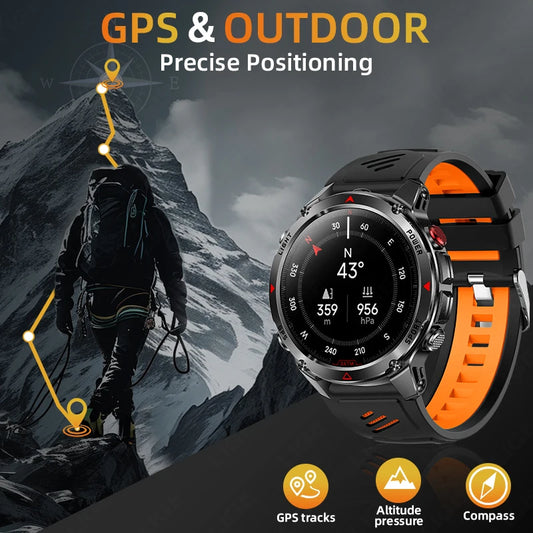 LIGE 2025 New Professional GPS Track Sports Smartwatch Outdoor RIDE Run Compass Altimeter 3ATM Fitness Bracelets 540mAh