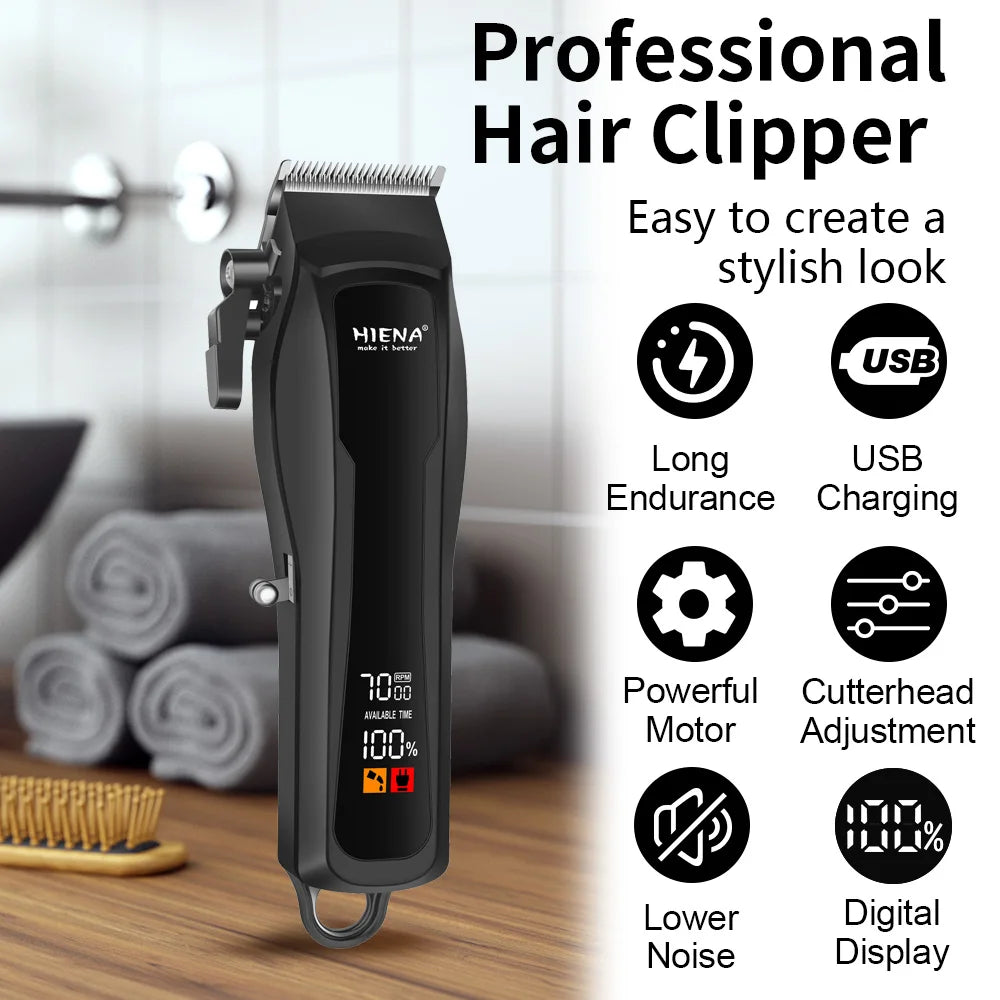 Professional Hair & Beard Trimmer – Cordless, Rechargeable Grooming Kit