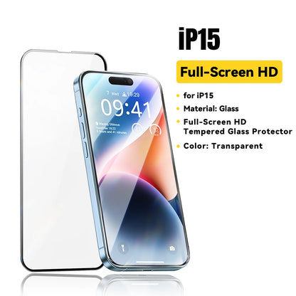 Essager Screen Protector for iPhone 16 15 14 13 Pro Max Plus 2Pcs HD Drop-proof And Dust-proof Tempered Glass Film Transparent