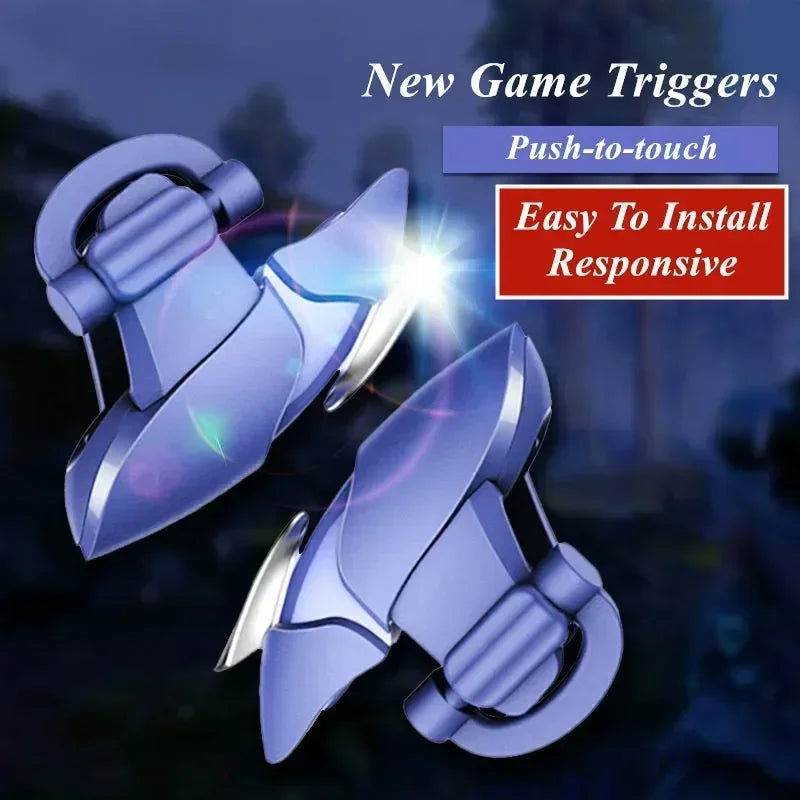 2Pcs Mobile Game Triggers – 4-Finger L1R1 Aim & Shoot Buttons for PUBG, iPhone & Android