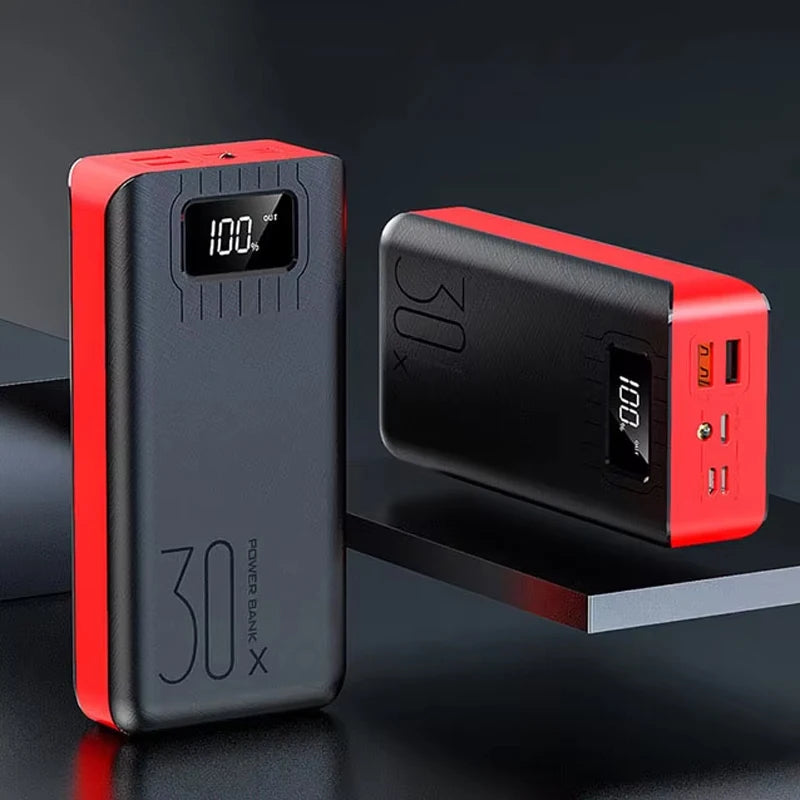 30000mAh/40000mAh PowerBank External Battery 2 USB LED 30000mAh Type-c For OnePlus Xiaomi