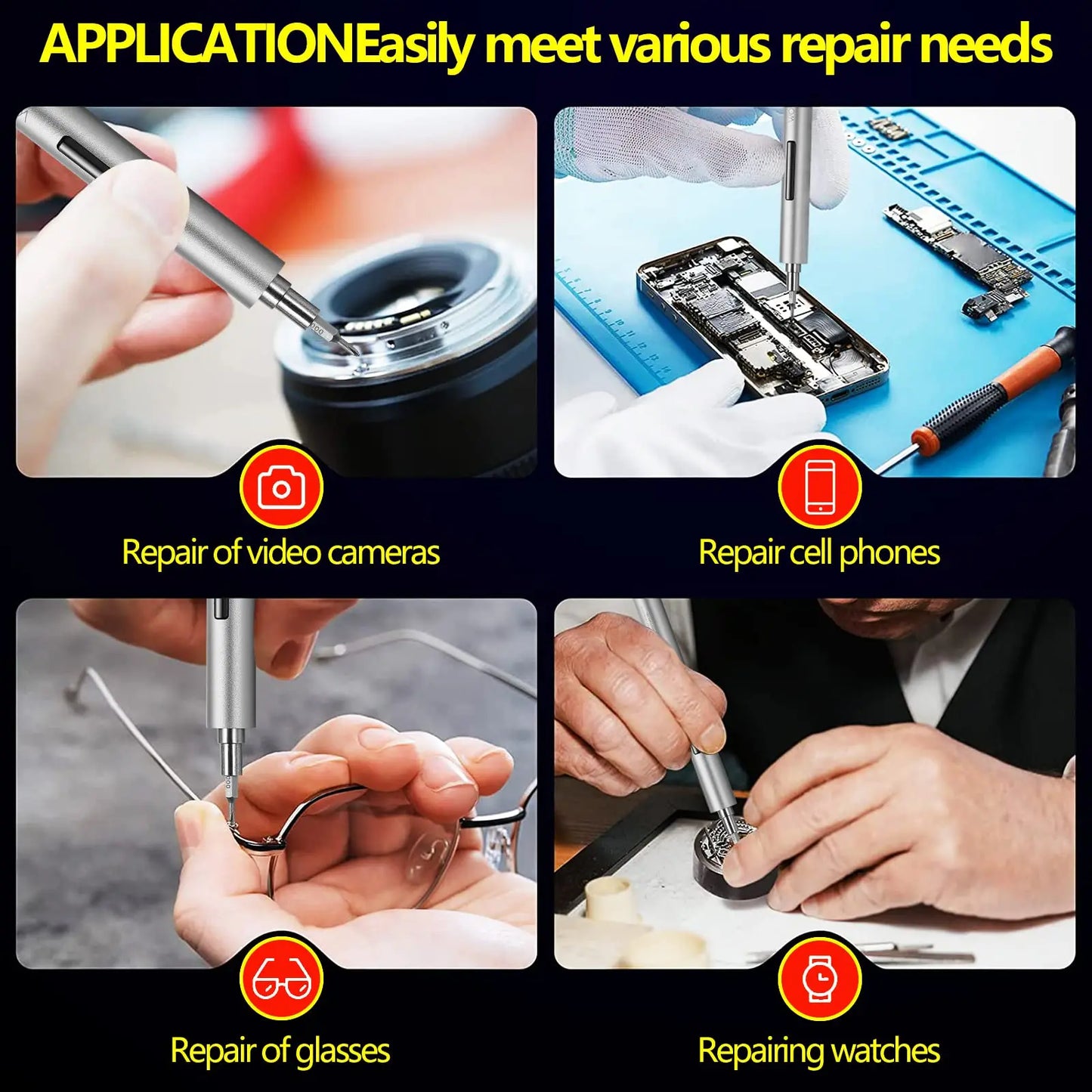 Original Wowstick 1F+ Pro 64-in-1 Electric Screwdriver – Cordless Lithium Rechargeable LED Repair Kit