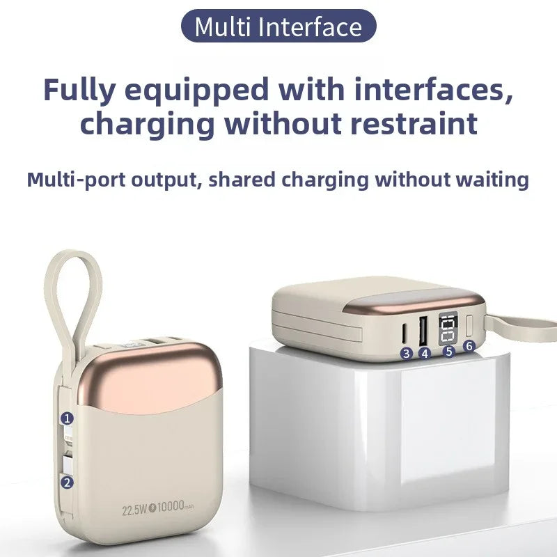 Certification 10000mAh Mini Power Bank 66W Fast Charge External Battery for iPhone Xiaomi Huawei Samsung