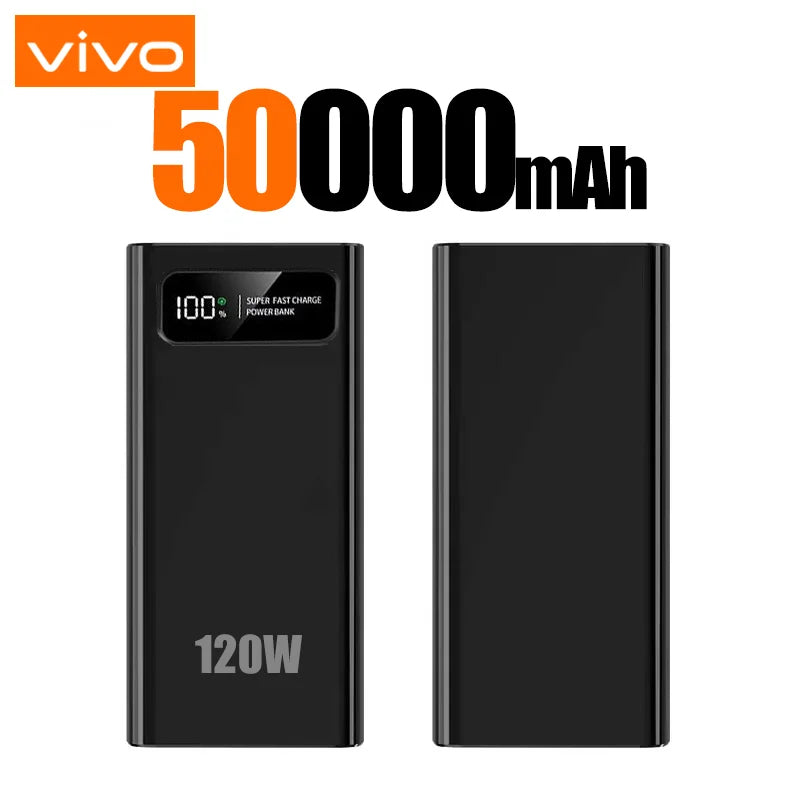 VIVO 200000mAh LED Digital Display Power Bank High Capacity 120W Super Fast Charging Portable External Battery For IPhone New