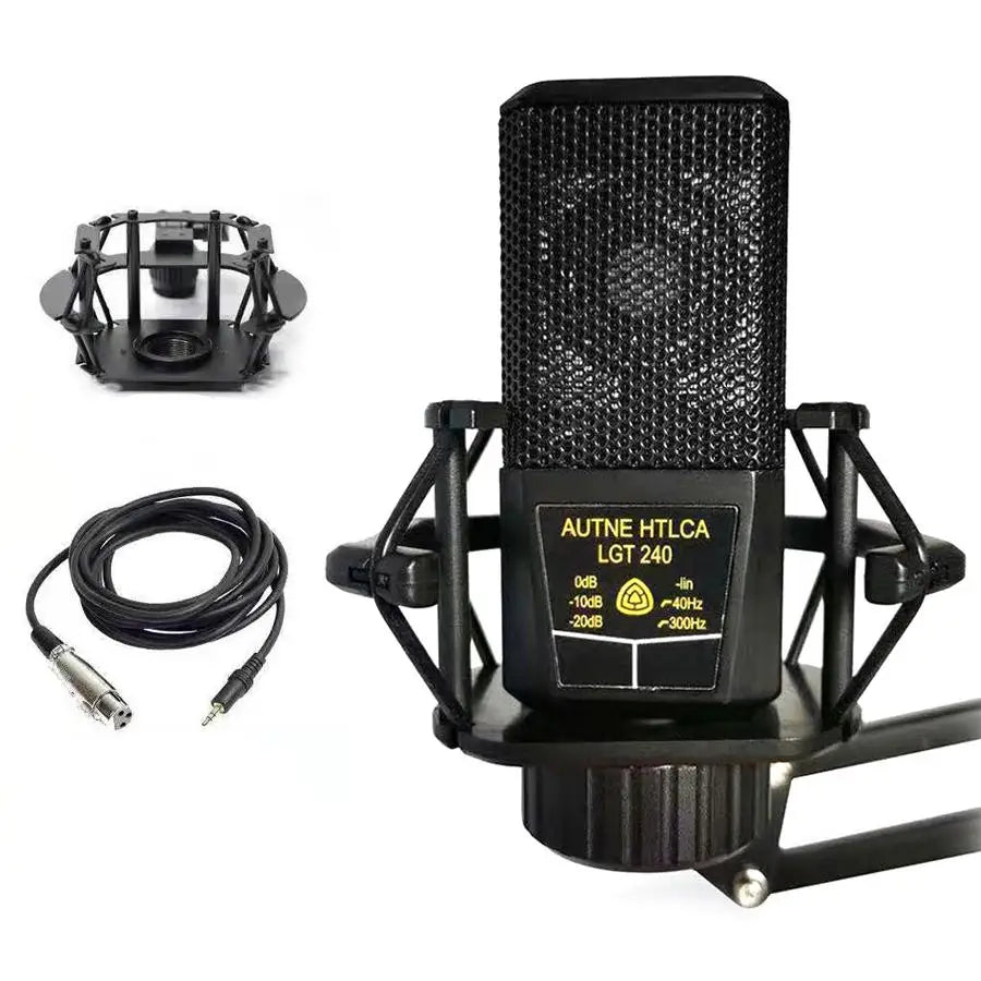 LGT240 Professional Condenser Microphone – Large Diaphragm Mic for PC & Mobile, Live Streaming & K-Song