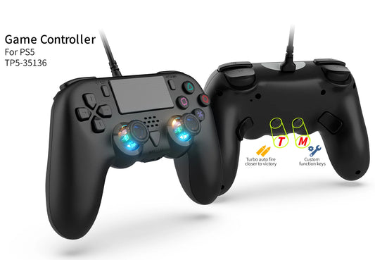 DOBE 3M Wired Gamepad for PS5/PS5 Slim – Programmable Buttons & Dual Motor Vibration