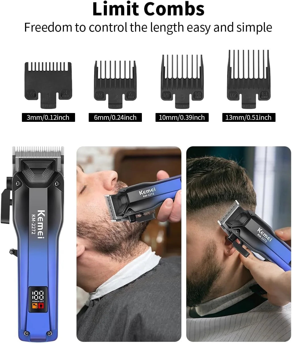 Kemei KM-2272 Professional Hair Clipper – Cordless, Rechargeable, Barber Tool