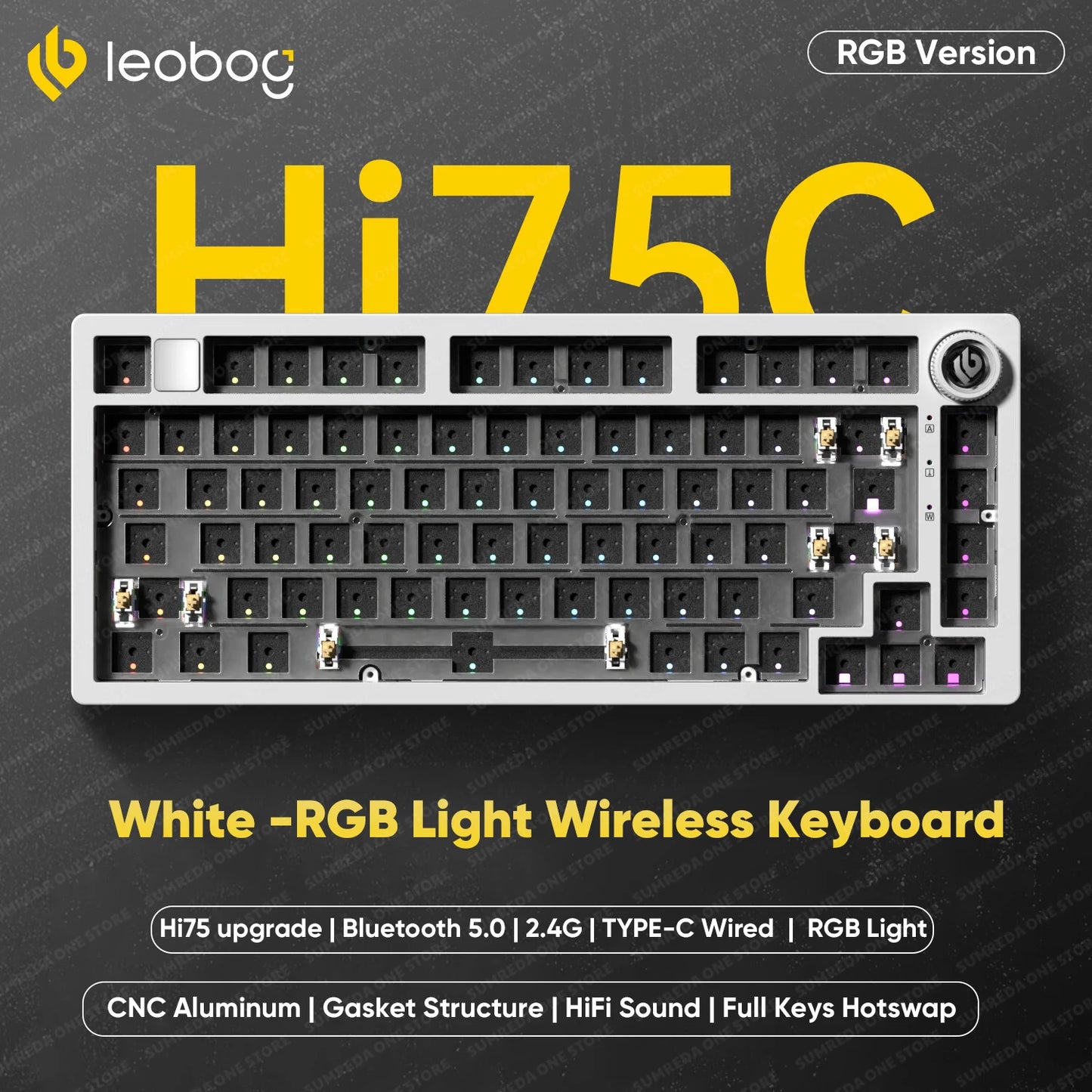 Leobog Hi75C Pro Wireless Mechanical Keyboard – 75% Layout, RGB, BT & 2.4G Wired