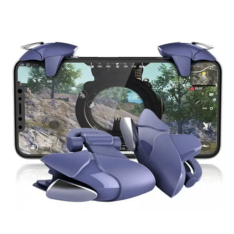 2Pcs Mobile Game Triggers – 4-Finger L1R1 Aim & Shoot Buttons for PUBG, iPhone & Android