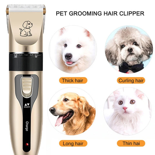Electric Pet Clipper Grooming Kit – Rechargeable Dog & Cat Hair Trimmer Set