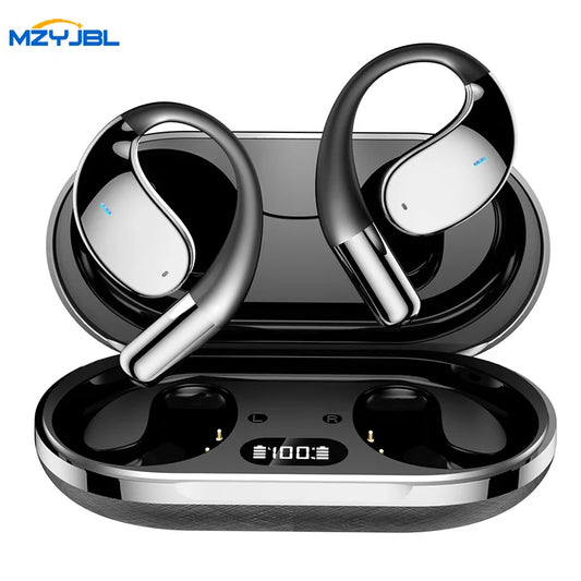 3-in-1 AI Translation Earbuds Q39 Wireless Bluetooth 5.4 LED Display Noise Canceling Ear Clip Sport