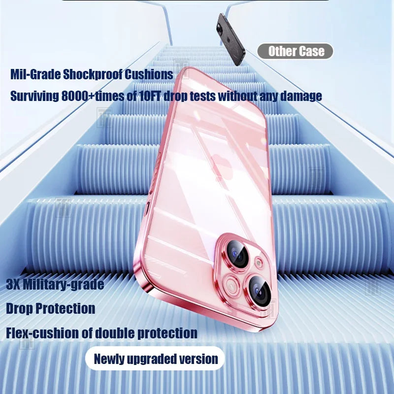 Official 17 Air Series Original Color Phone Case for iPhone 16 15 14 13 12 11 Pro Max Plus Transparent Simplicity TPU Soft