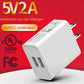 5V 2A US Plug USB Charging Dual Port Power Adapter For Home Travel Wall Quick Charger For Cell Phone Iphone Huawei Xiaomi Tablet