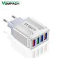 4 Ports Quick Charge 3.0 Wall Fast Charger Micro USB Fast Data Sync x Cable for Samsung Xiaomi Huawei Mobile Phone