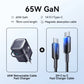 Joyroom 65W GaN USB Fast Charger With Retractable Type-c Cable for Phone Tablet Laptop Fast for iPhone Samsung Macbook