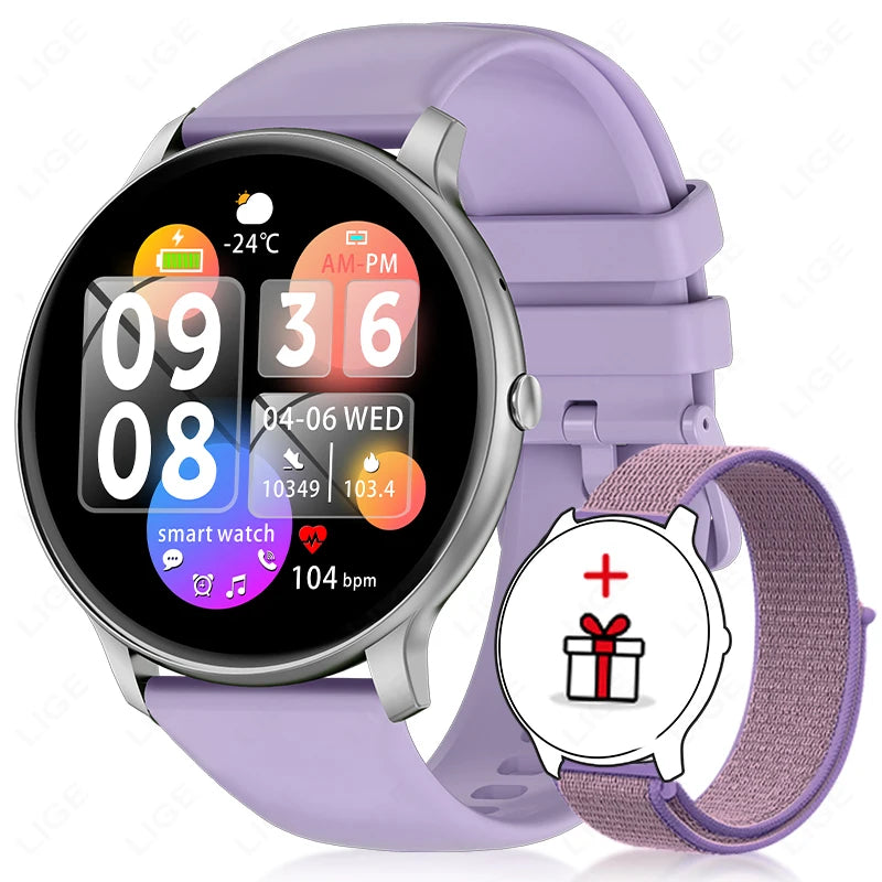 LIGE Smart Watch Women Men Bluetooth Call Sports Fitness Heart Rate Health Monitor Ladies For Android iOS