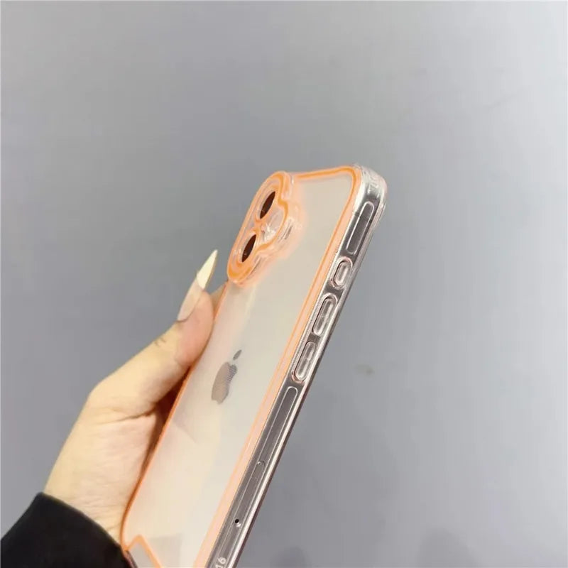 Luminous Neon Fluorescent Clear Phone For iPhone 16 Pro Max 15 14 13 12 11 Plus Camera Protection Soft Shockproof Cover