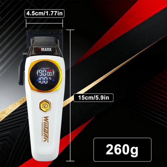 WMARK NG-8004 Hair Clipper – 2025 Brushless Motor, DLC Blade, Wireless Charging