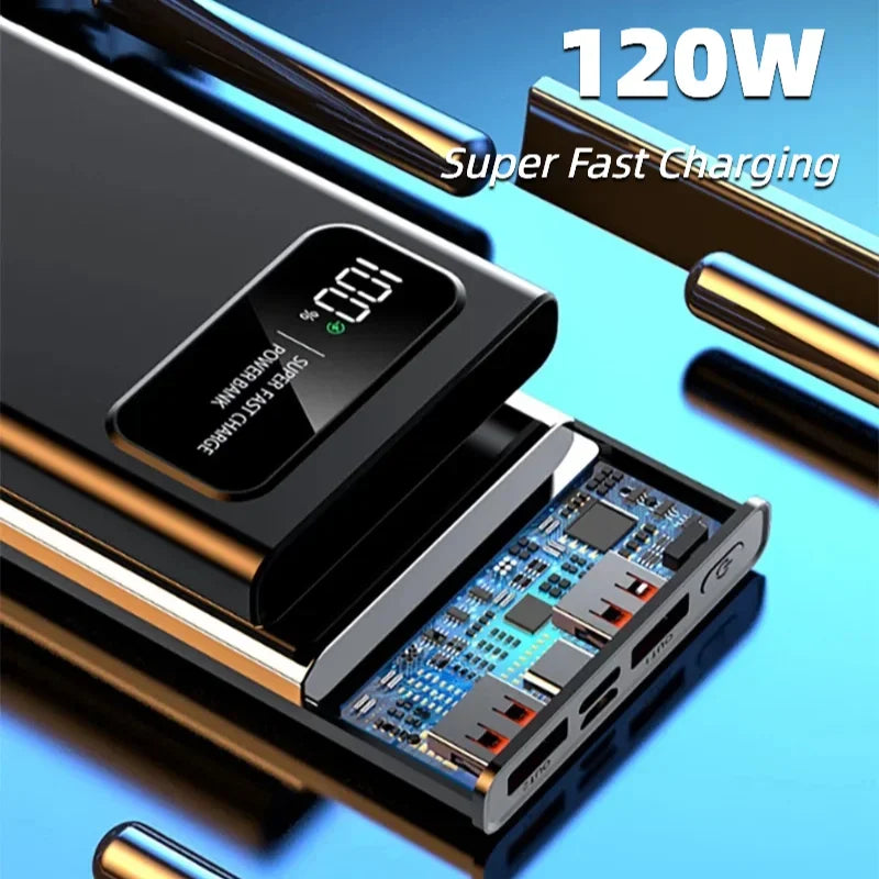 VIVO 200000mAh LED Digital Display Power Bank High Capacity 120W Super Fast Charging Portable External Battery For IPhone New