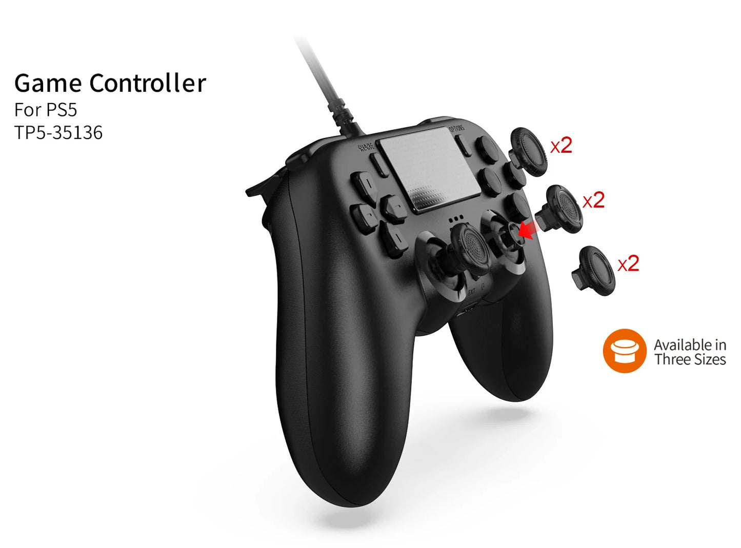 DOBE 3M Wired Gamepad for PS5/PS5 Slim – Programmable Buttons & Dual Motor Vibration