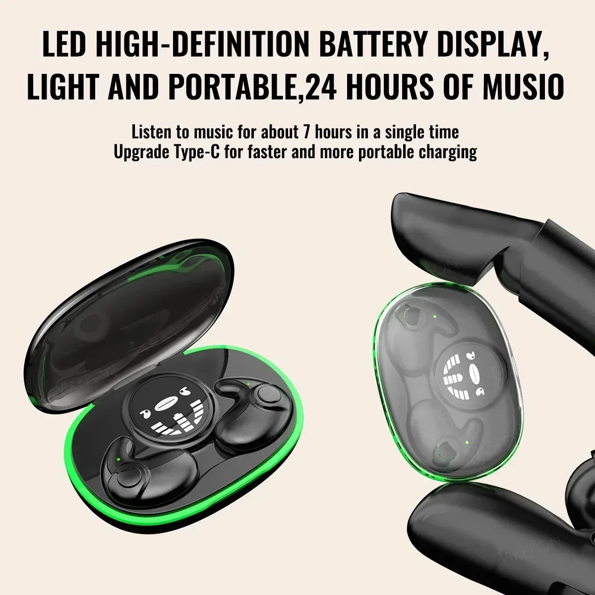 Invisible Sleep Wireless Earphone TWS Bluetooth 5.3 Hidden IPX5 Waterproof Noise Reduction Sports