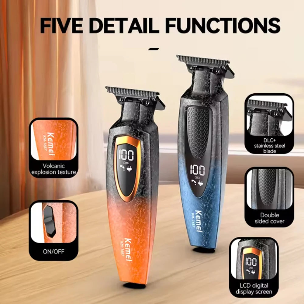 Kemei KM-1687 Professional Hair Clipper Set – Wireless, Rechargeable, Multi-Use