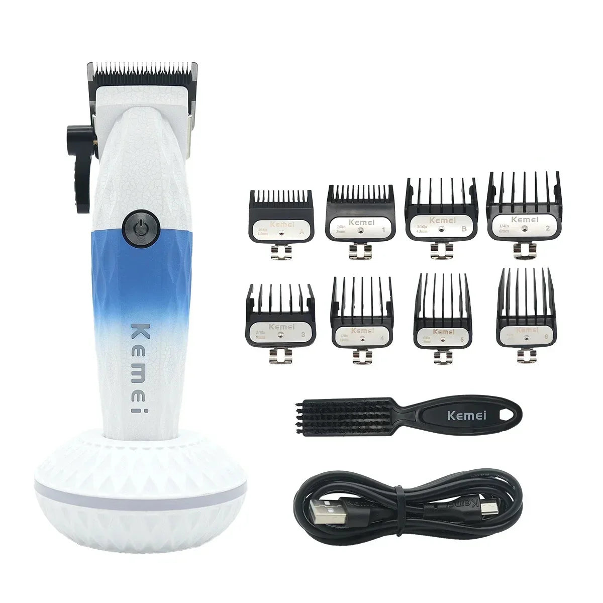 Kemei Professional Hair Clipper – DLC Blade, Cordless, 8800RPM Motor